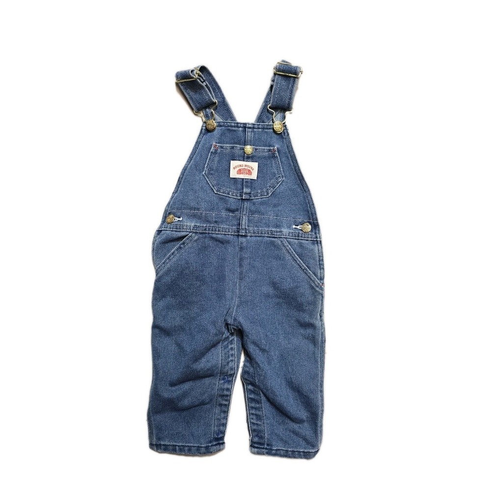 Vintage  Round House Boys Overalls 18 Months  Denim Blue New